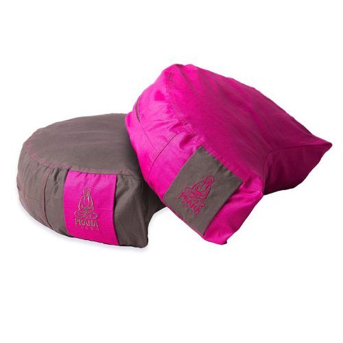 Pink + barna kifordítható huzat félhold ülőpárnához