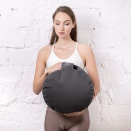 Szürke standard huzat kerek meditációs jógapárnához