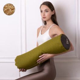 PRANA Bombay Tönkölyhéj henger jógapárna - Olive Green