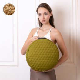   PRANA Bombay Plus Tönkölyhéj kerek meditációs jógapárna  - Olive Green