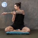 PRANA Art Deco Zafuton - Blue Leaves